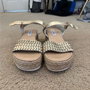 Steve Madden Gold Espadrille Platform Sandals